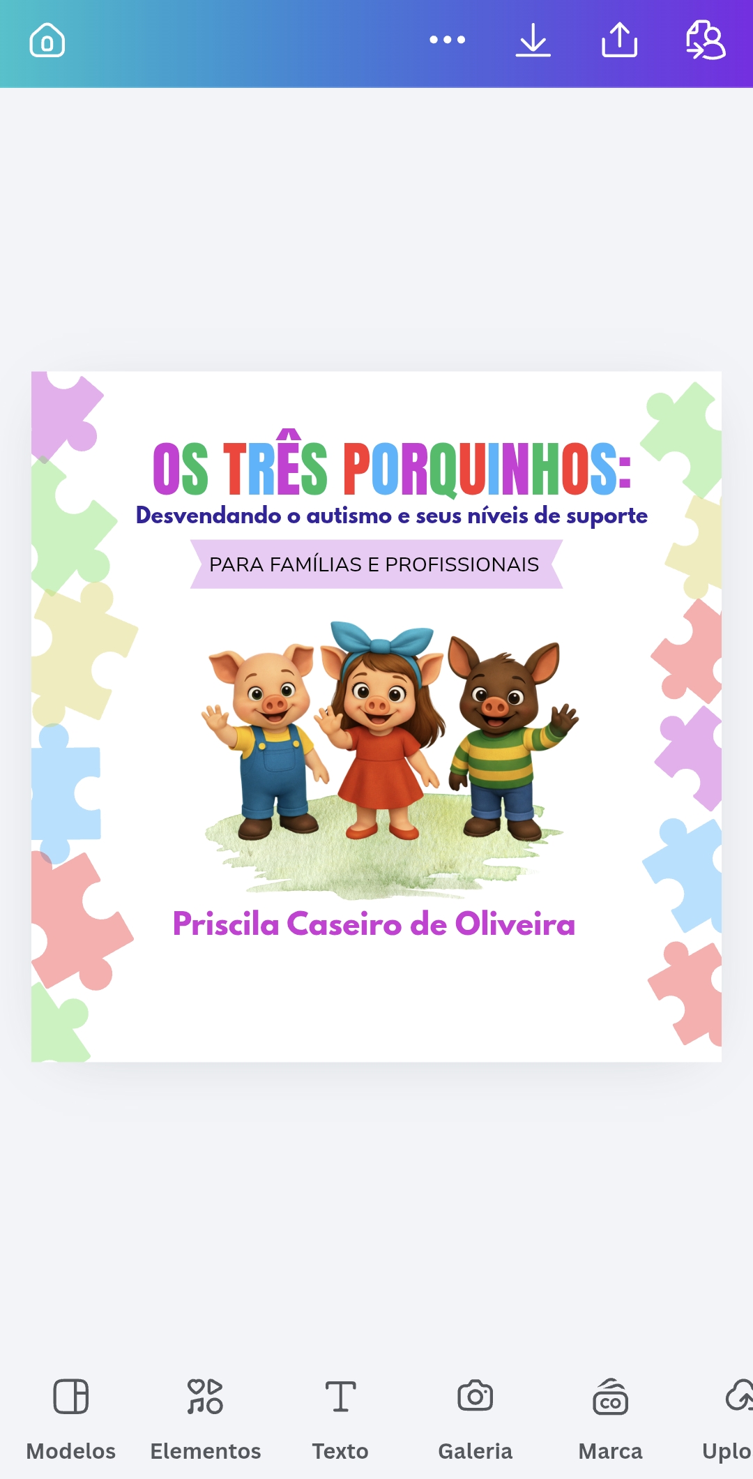 Capa do livro Os Três Porquinhos: Desvendando o autismo e seus níveis de suporte